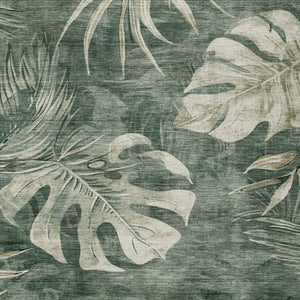 HomeRoots 8' X 10' Fern Green & Sage Floral Area Rug – Durable, Washable, Indoor/Outdoor, Stain-Resistant Charm 624028