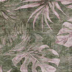 HomeRoots 8' X 10' Olive Green and Blush Floral Area Rug – Washable, Durable, Perfect for Indoor/Outdoor Use! 624034