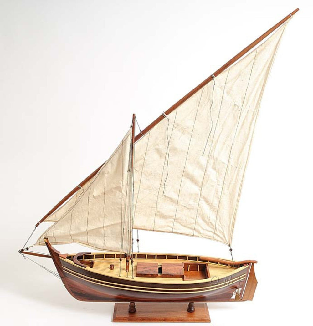 HomeRoots 33" Hand-Painted Vintage-Style Wooden Model Boat – Unique Nautical Decor for Home & Thoughtful Gifts 624202