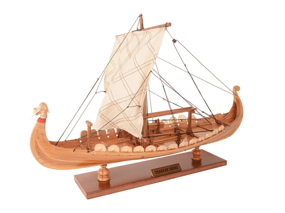 HomeRoots 13" Hand-Painted Unfinished Wood Model Boat – Vintage Charm for Home Décor & Thoughtful Gifts 624207