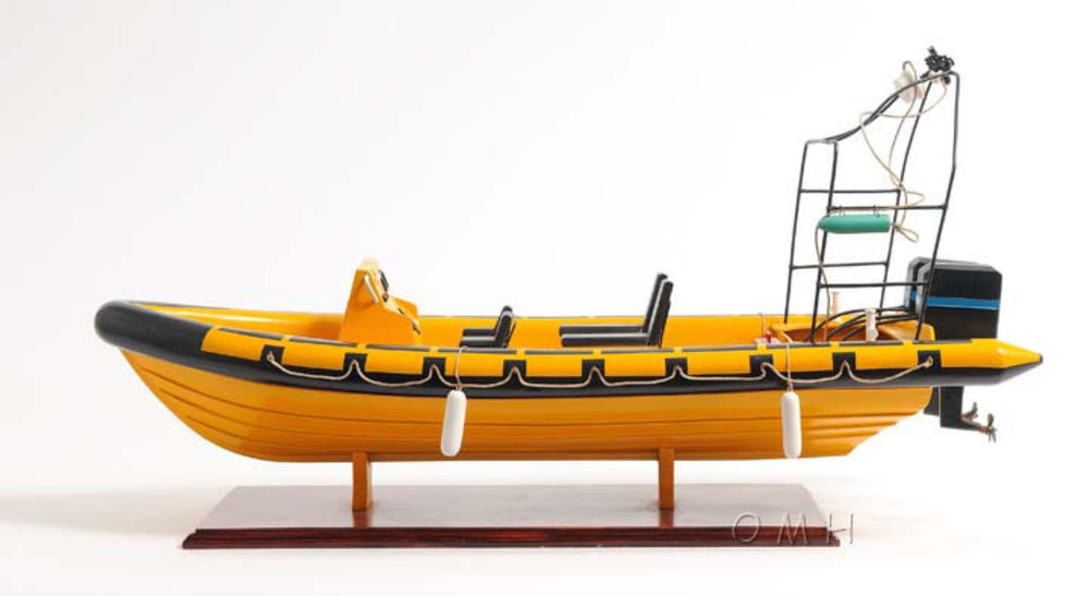 HomeRoots 13" Hand-Painted Unfinished Wood Model Boat - Unique Nautical Decor for Home, Gifts & Displays 624208
