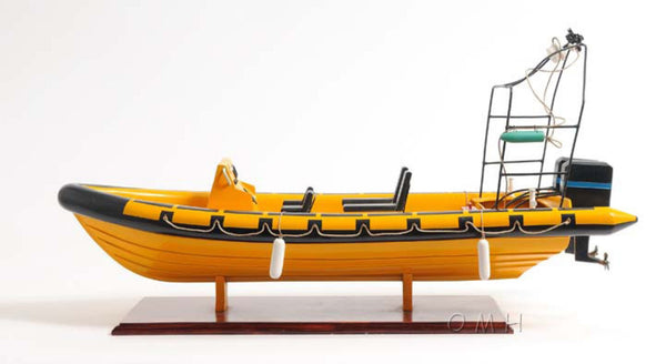 HomeRoots 13" Hand-Painted Unfinished Wood Model Boat - Unique Nautical Decor for Home, Gifts & Displays 624208