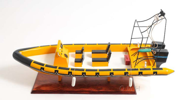 HomeRoots 13" Hand-Painted Unfinished Wood Model Boat - Unique Nautical Decor for Home, Gifts & Displays 624208