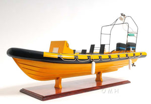 HomeRoots 13" Hand-Painted Unfinished Wood Model Boat - Unique Nautical Decor for Home, Gifts & Displays 624208