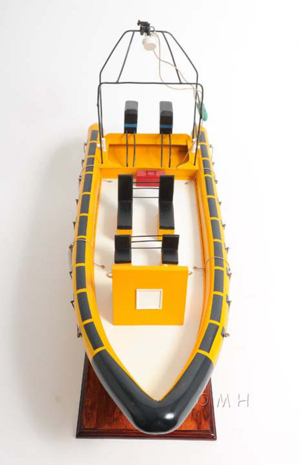 HomeRoots 13" Hand-Painted Unfinished Wood Model Boat - Unique Nautical Decor for Home, Gifts & Displays 624208