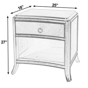 Butler Granby Nightstand with 1 Drawer & Open Shelf - Elegant Wood Finish & Timeless Charm for Bedrooms