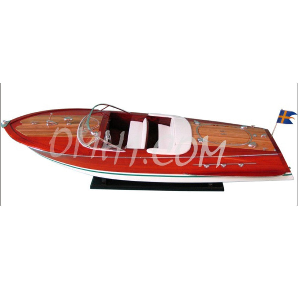 HomeRoots 10" Hand-Painted Model Boat - Vintage Wooden Accent for Home Decor, Gifts & Unique Centerpieces 624216