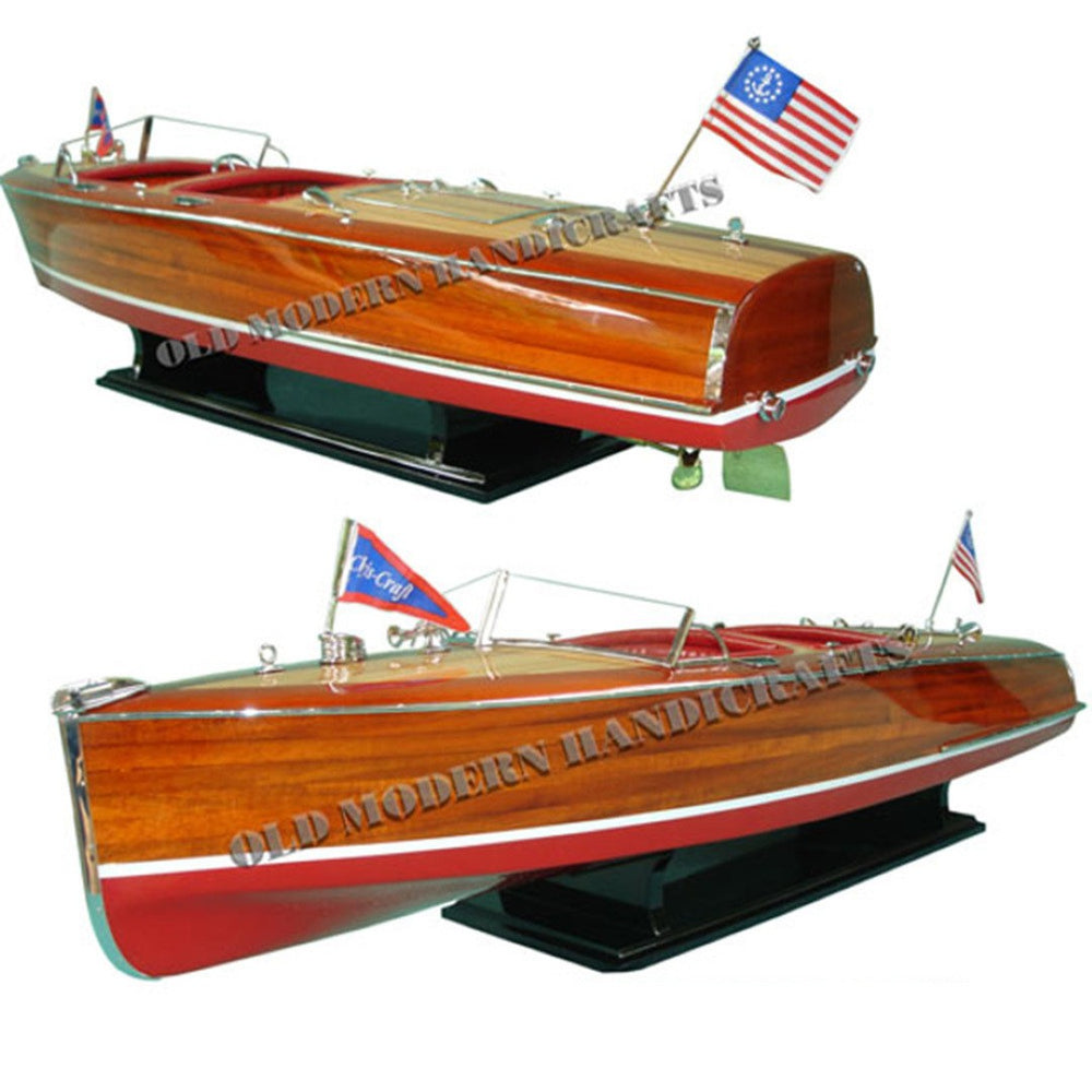 HomeRoots 10" Hand-Painted Unfinished Wood Model Boat - Vintage Coastal Décor for Home & Unique Gift Idea 624220