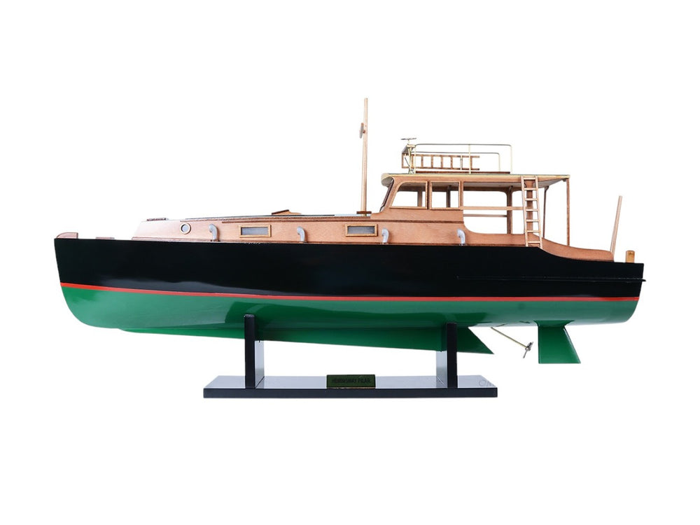 HomeRoots 15" Hand-Painted Wooden Model Boat – Vintage Charm for Coastal Decor, Perfect Gift for Any Occasion 624222