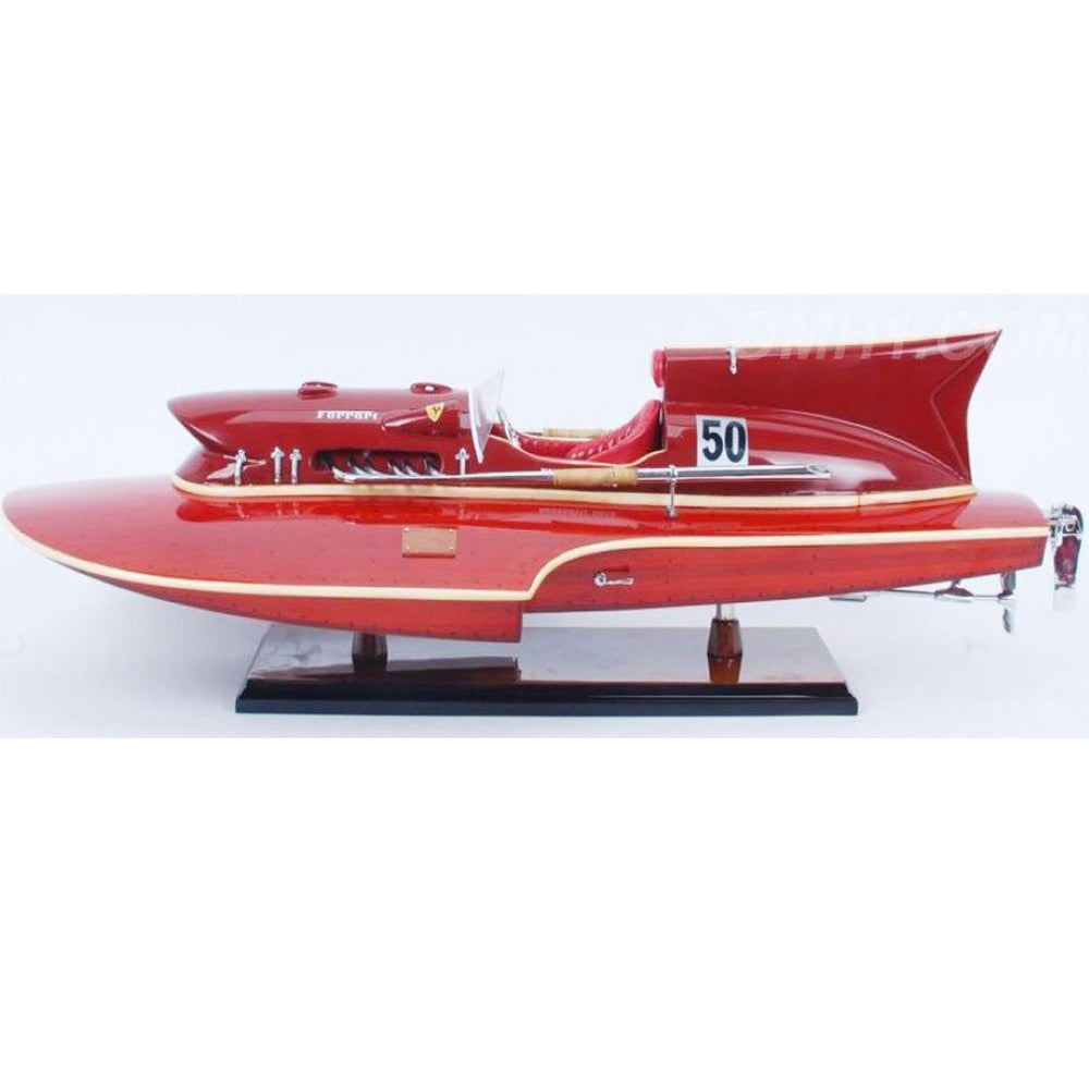 HomeRoots 6" Unfinished Wood Hand-Painted Nautical Model Boat - Vintage Charm for Home Décor and Gifting 624224