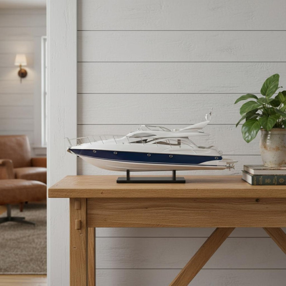 HomeRoots 15" Handcrafted Vintage Wood Model Boat - Rustic Coastal Décor, Perfect Gift for Every Occasion! 624225