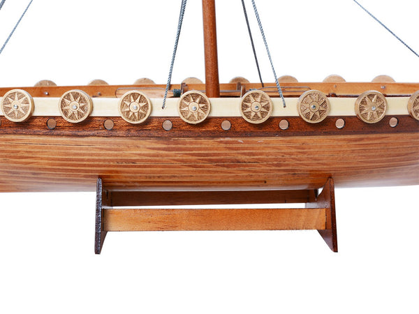 HomeRoots 10" Hand-Painted Unfinished Wood Model Boat – Artisan-Made Nautical Decor for Home & Gifts! 624227