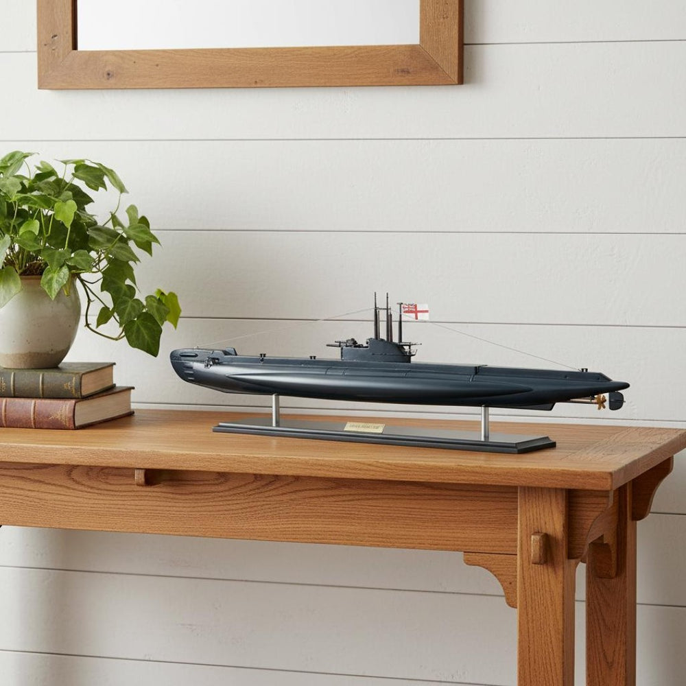 HomeRoots 6" Hand-Painted Model Boat - Vintage Nautical Charm for Home Decor, Unique Handmade Tabletop Accent 624233