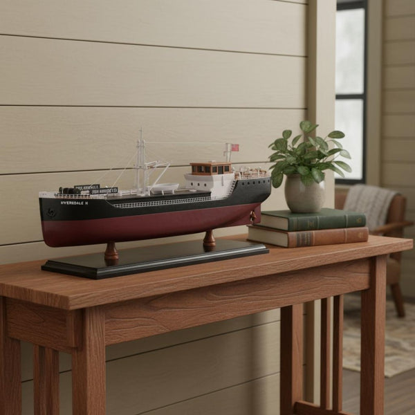 HomeRoots 10" Hand-Painted Wooden Model Boat - Nautical Charm for Home Decor, Unique Gift for All Occasions 624235