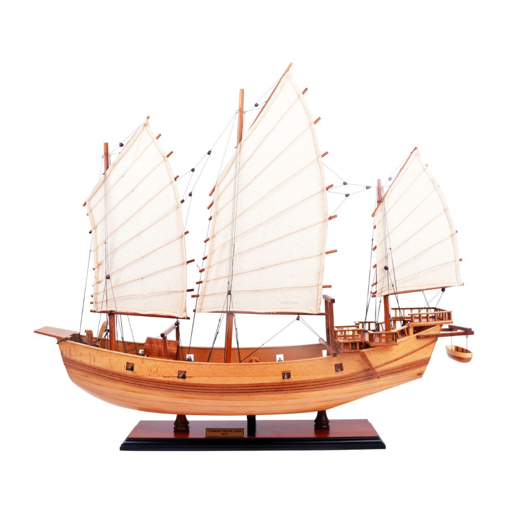 HomeRoots 23" Hand-Painted Unfinished Wood Model Boat – Vintage Charm for Rustic Decor & Unique Gifts 624238