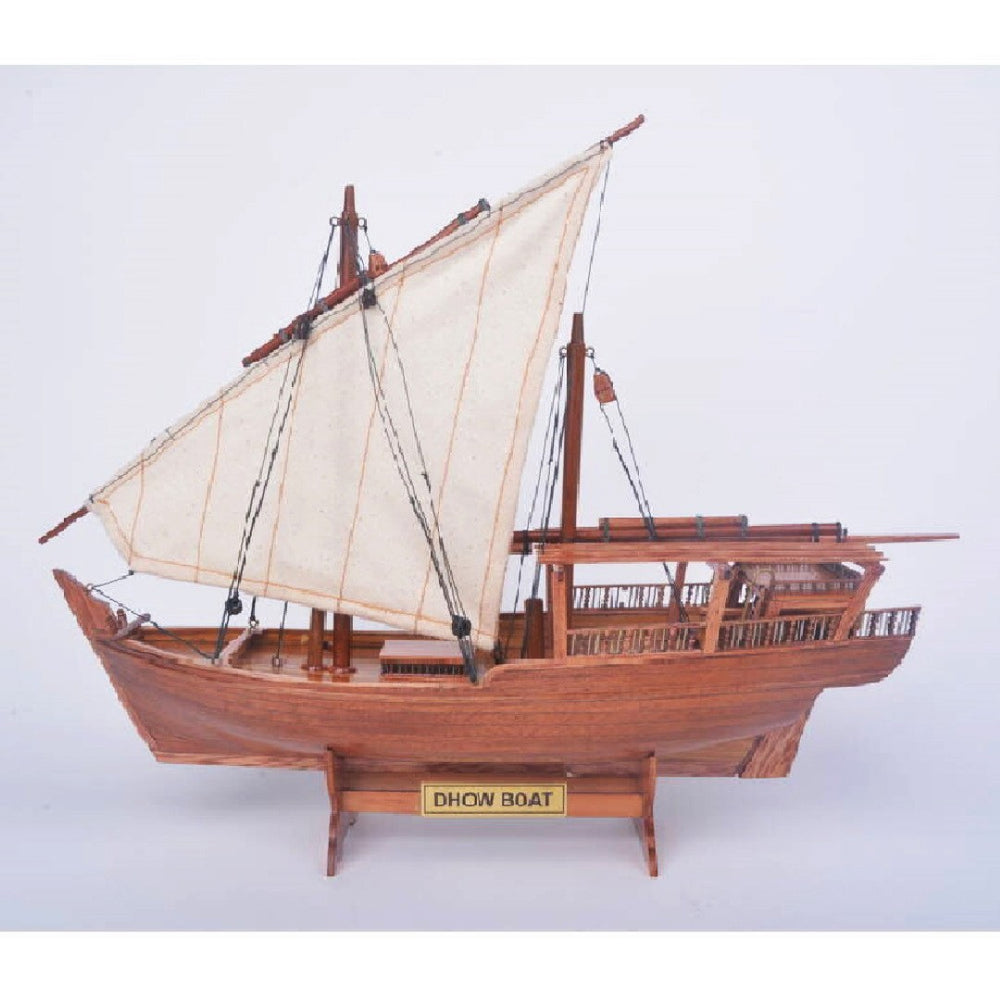 HomeRoots 11" Hand-Painted Wooden Model Boat - Vintage Nautical Charm for Home Decor & Thoughtful Gifts 624239