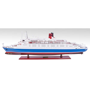 HomeRoots 14" Hand-Painted Unfinished Wood Model Boat – Nautical Decor for Coastal Homes & Collectors' Delight! 624245