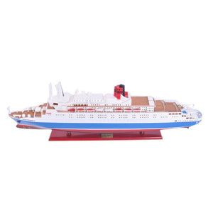 HomeRoots 14" Hand-Painted Unfinished Wood Model Boat – Nautical Decor for Coastal Homes & Collectors' Delight! 624245