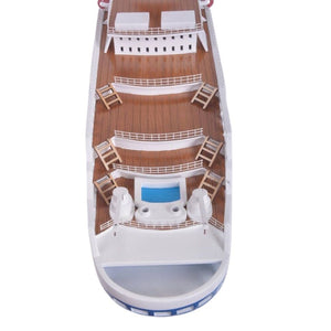 HomeRoots 14" Hand-Painted Unfinished Wood Model Boat – Nautical Decor for Coastal Homes & Collectors' Delight! 624245
