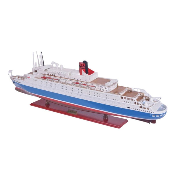 HomeRoots 14" Hand-Painted Unfinished Wood Model Boat – Nautical Decor for Coastal Homes & Collectors' Delight! 624245