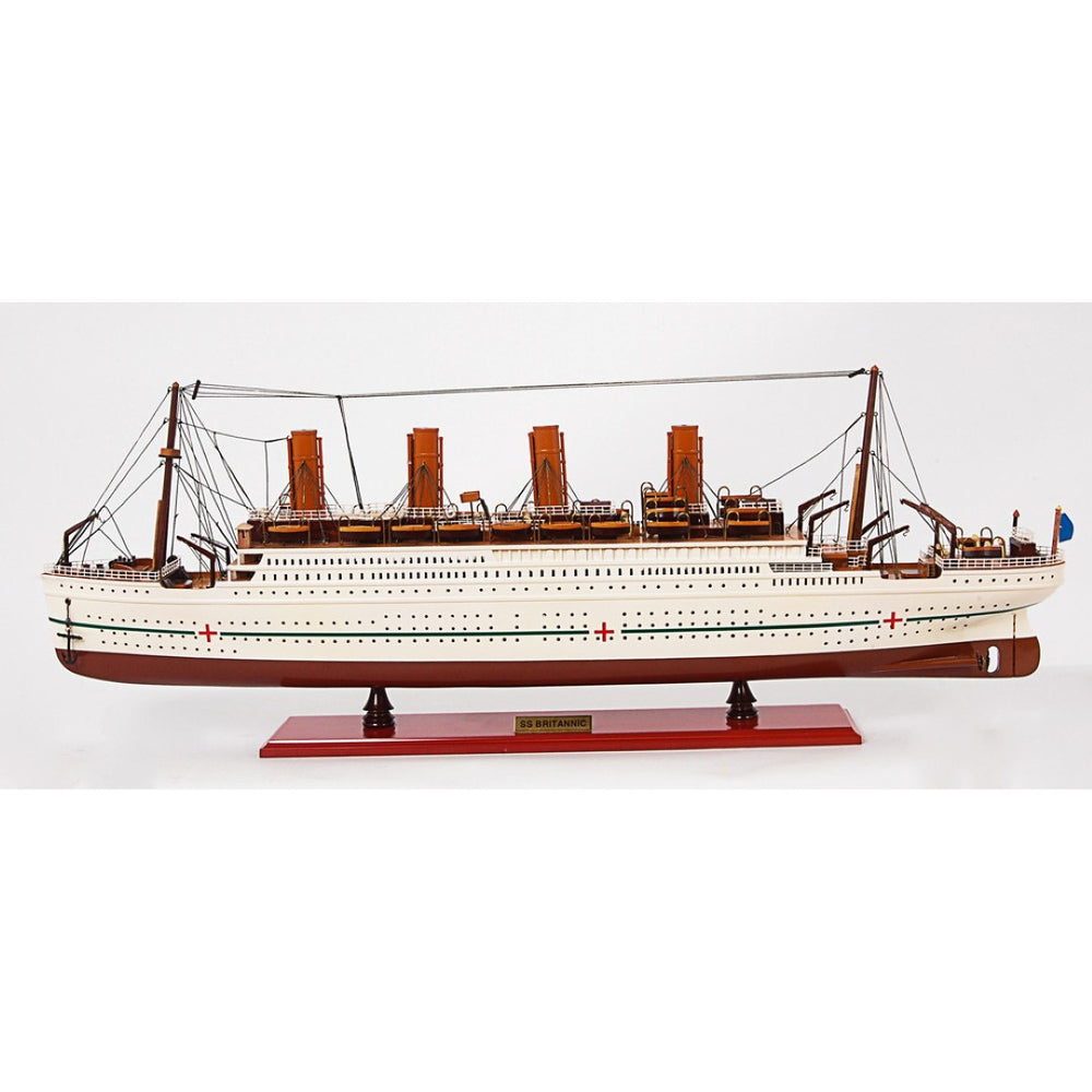 HomeRoots 13" Hand-Painted Wooden Model Boat – Vintage Nautical Décor for Tables, Shelves & Gift Ideas 624246