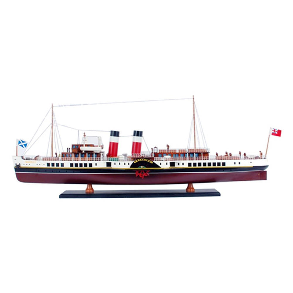 HomeRoots 11" Hand-Painted Wooden Model Boat - Vintage Nautical Decor for Home, Office, or Gift-Giving Delight 624249
