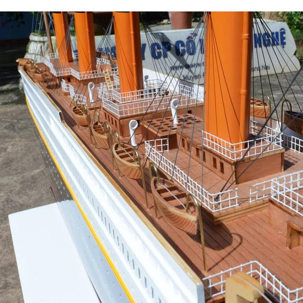 HomeRoots 28" Hand-Painted Unfinished Wood Model Boat – Vintage Nautical Décor for Home, Gifts & Centerpieces 624250