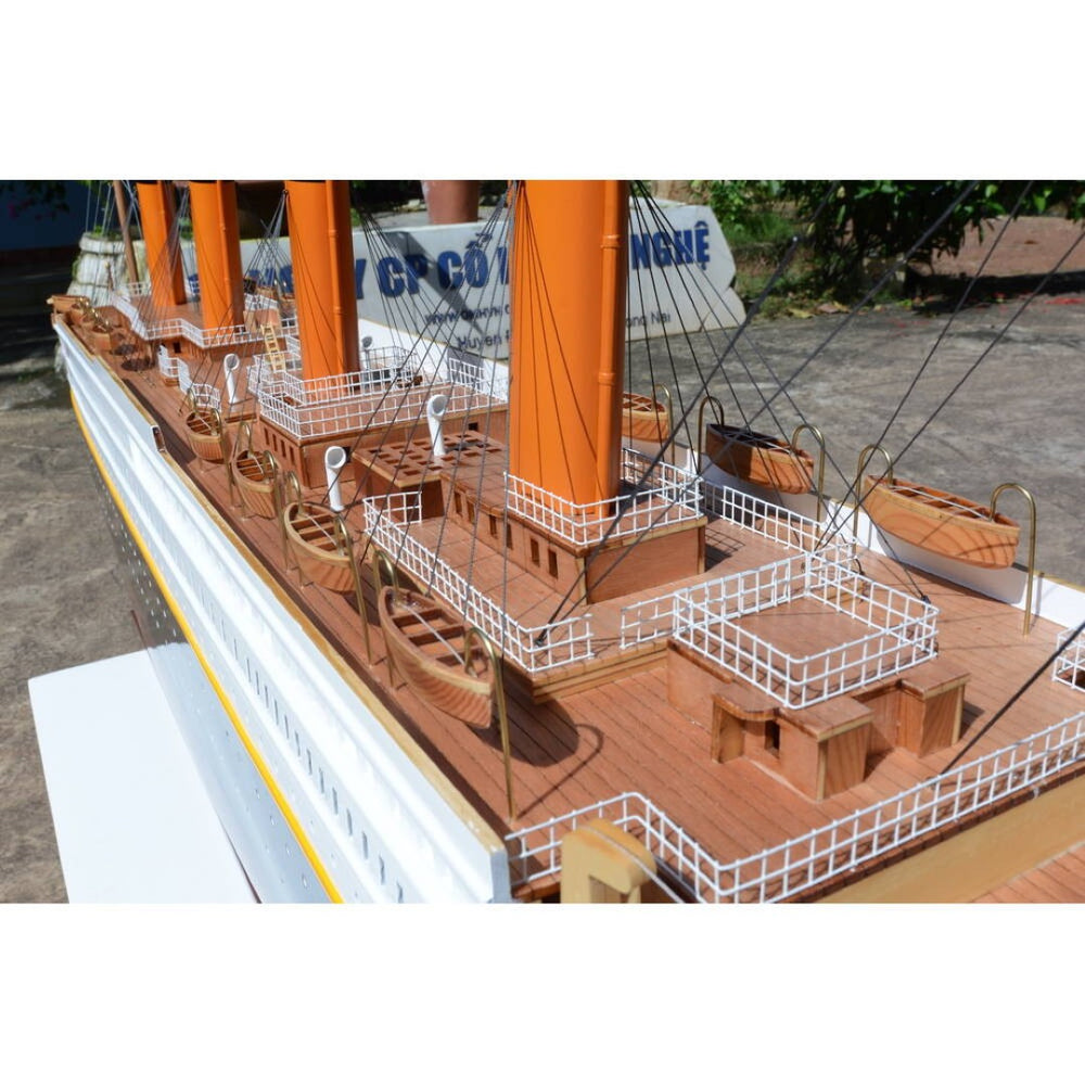 HomeRoots 28" Hand-Painted Unfinished Wood Model Boat – Vintage Nautical Décor for Home, Gifts & Centerpieces 624250
