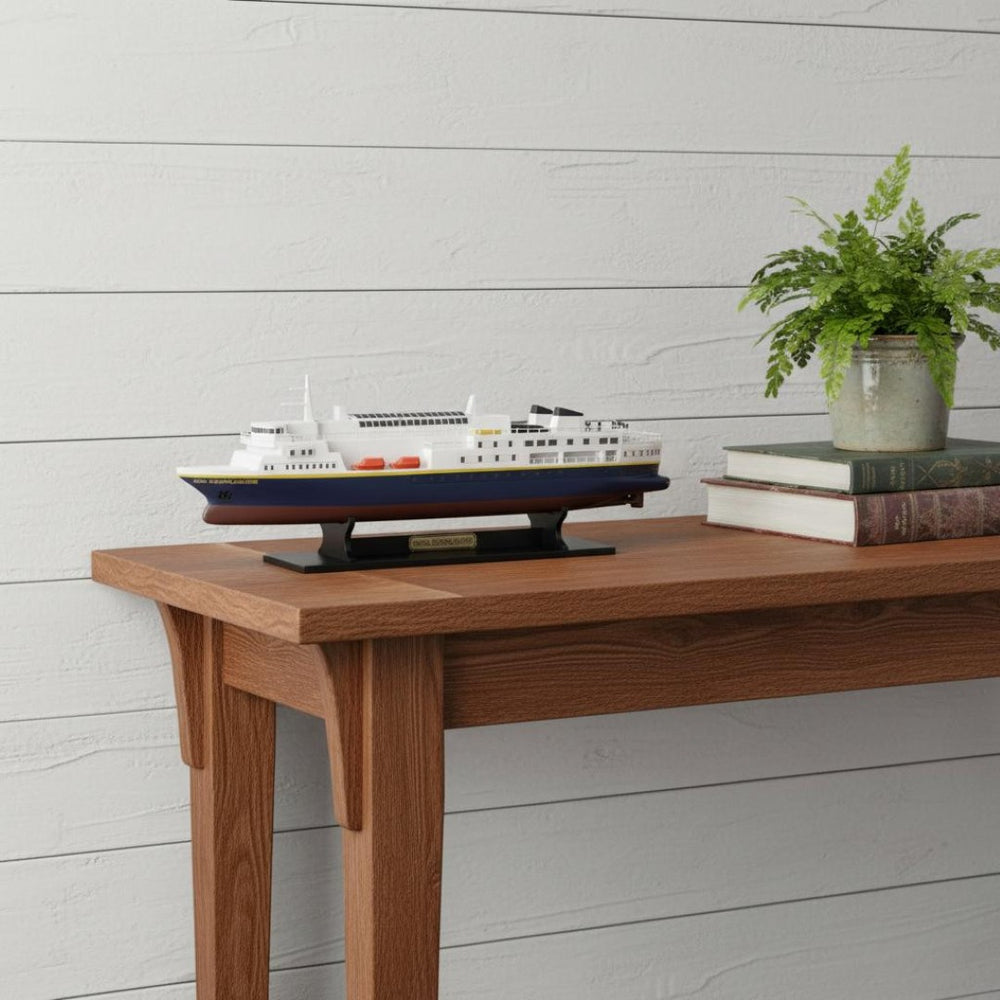 HomeRoots 5" Hand-Painted Vintage Wood Model Boat – Unique Nautical Décor for Home, Gifts & Tabletop Accents 624251