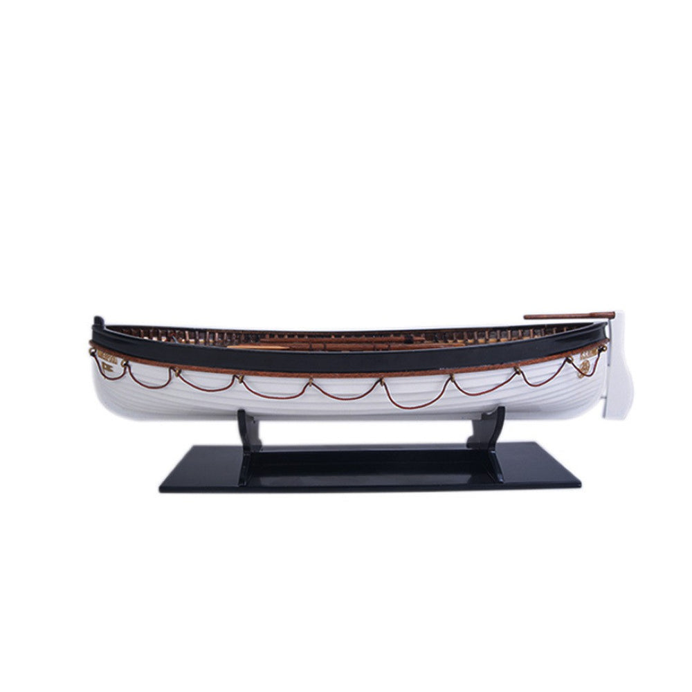 HomeRoots 3" Hand-Painted Vintage Nautical Model Boat - Unique Wooden Decor for Home, Gift-Ready Delight! 624252