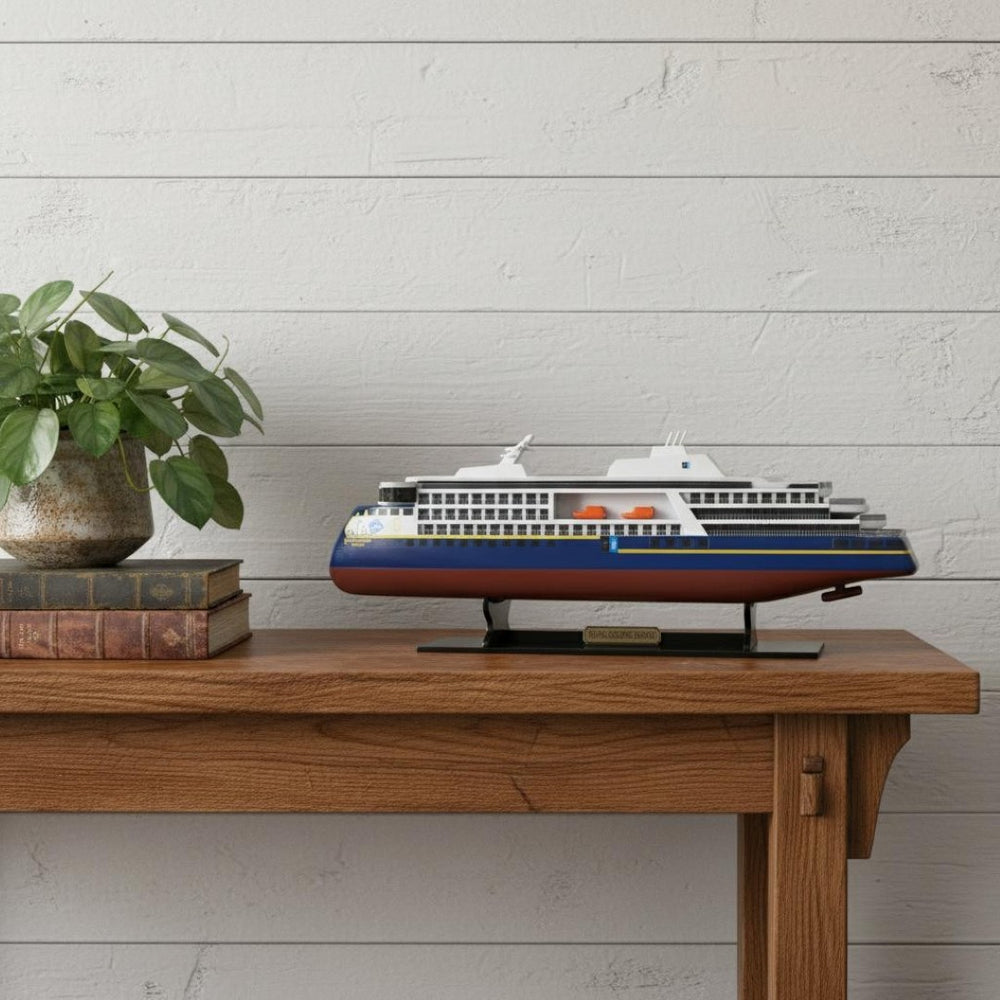 HomeRoots 4" Hand-Painted Unfinished Wood Model Boat - Vintage Charm for Home Décor, Unique Gift Idea! 624253