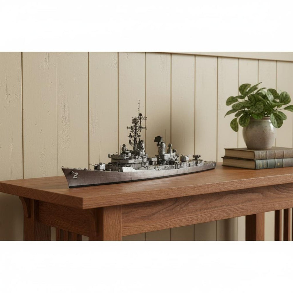 HomeRoots 10" Unfinished Wood Hand-Painted Model Boat - Vintage Nautical Décor for Home, Perfect Gift Idea! 624254