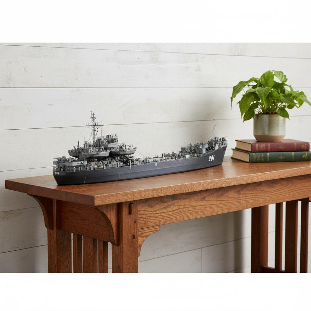 HomeRoots 10" Hand-Painted Vintage Model Boat – Unique Unfinished Wood Decor for Home, Office & Gifts 624257