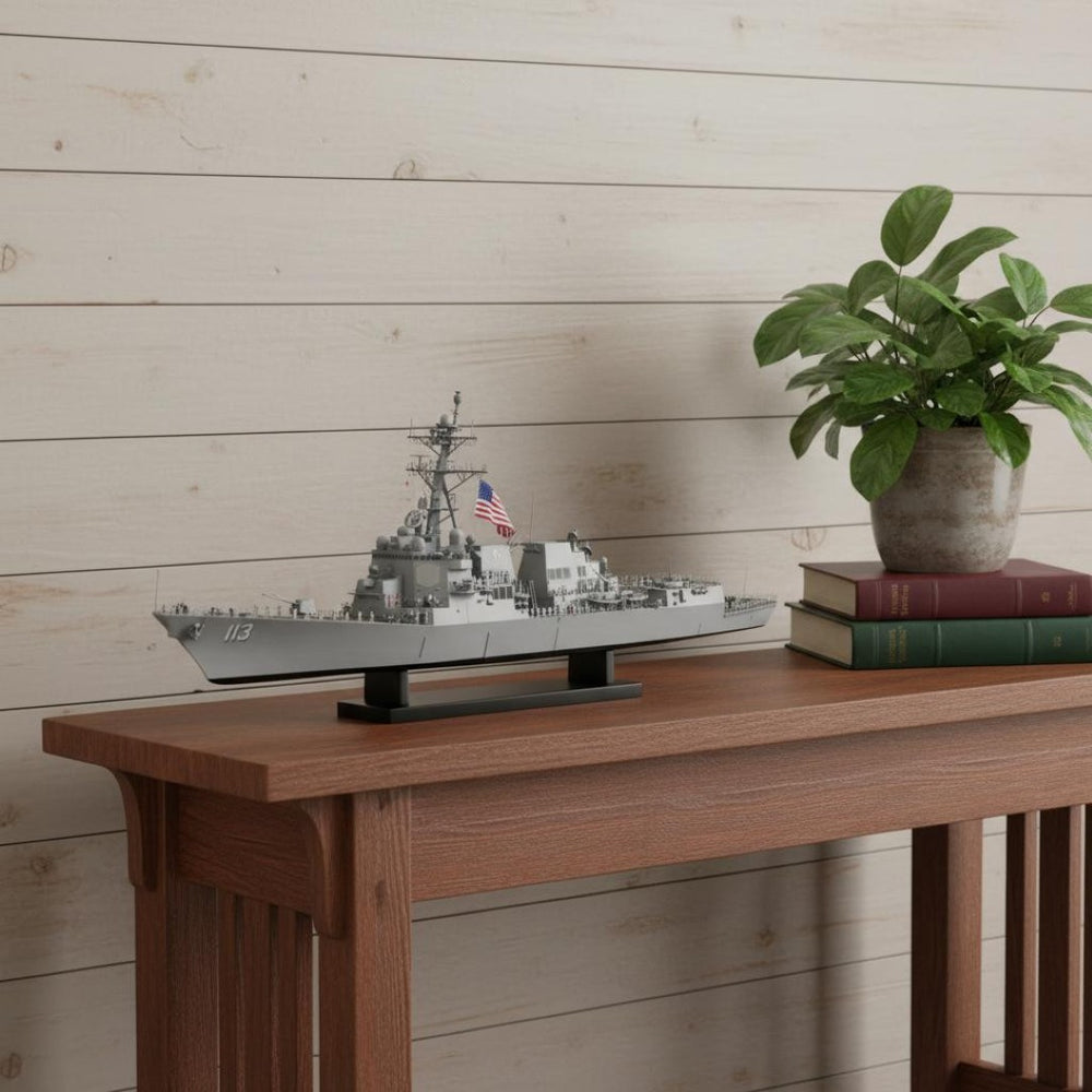 HomeRoots 10" Unfinished Wood Hand Painted Model Boat - Nautical Decor for Home, Unique Gift for Collectors 624267