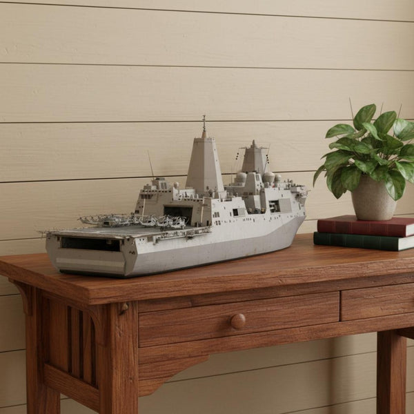 HomeRoots 10" Hand-Painted Wooden Model Boat - Nautical Decor for Home, Office, or Unique Gift Idea! 624270