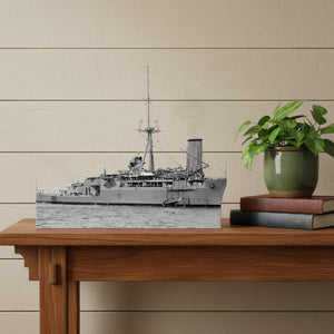 HomeRoots 10" Hand-Painted Model Boat – Coastal Charm Tabletop Decor, Unique Gift for Nautical Lovers 624288