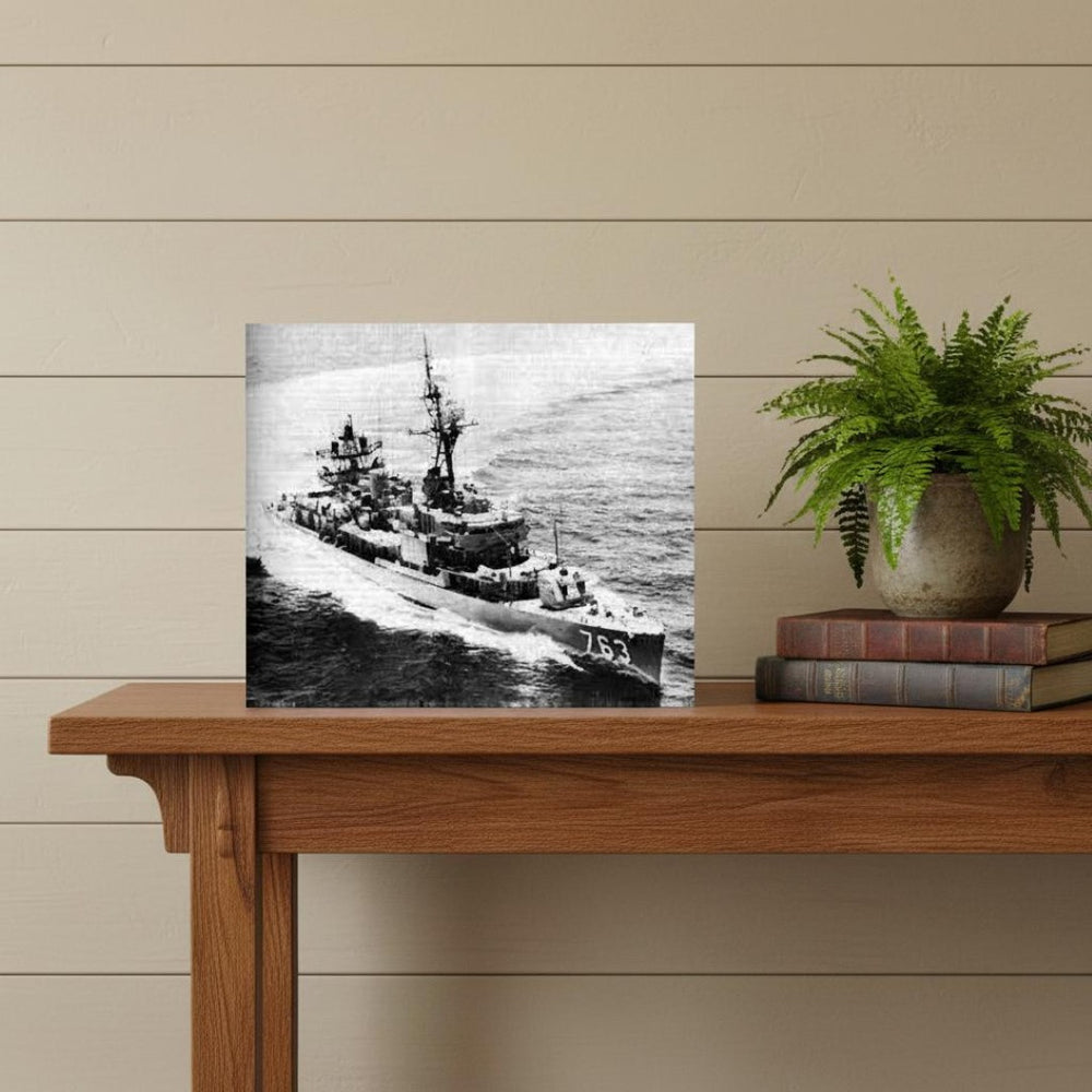 HomeRoots 10" Hand-Painted Wooden Model Boat – Nautical Décor for Unique Home Accents and Collectors' Delight 624296