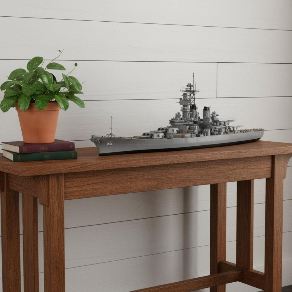 HomeRoots 10" Hand-Painted Wooden Model Boat - Vintage Charm for Home Décor, Unique Artisan Craftsmanship 624302
