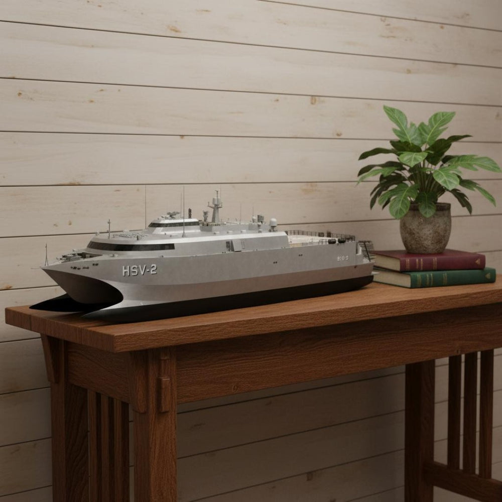 HomeRoots 10" Unfinished Wood Hand-Painted Model Boat - Unique Nautical Décor for Home, Gift-Ready Charm! 624317