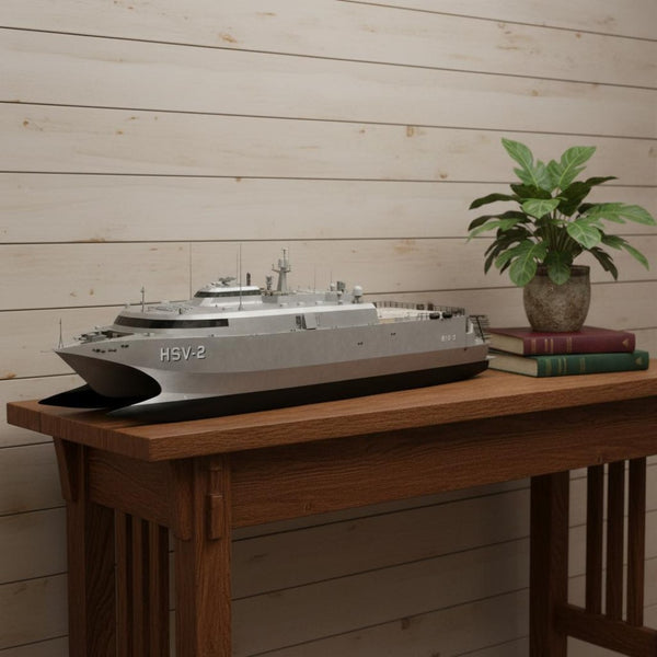 HomeRoots 10" Unfinished Wood Hand-Painted Model Boat - Unique Nautical Décor for Home, Gift-Ready Charm! 624317