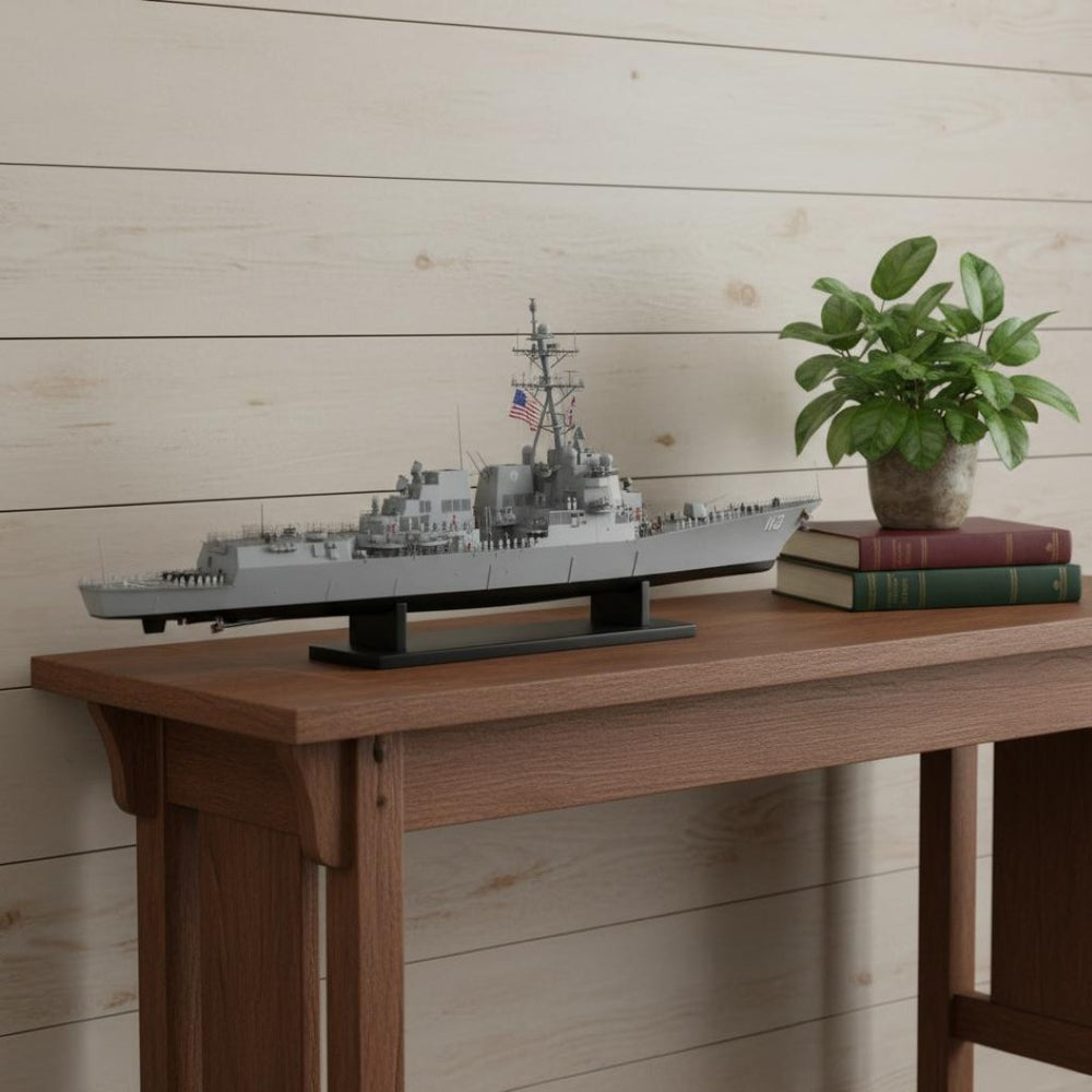 HomeRoots 10" Vintage Hand-Painted Wooden Model Boat - Nautical Décor for Home, Office, & Thoughtful Gifts 624320