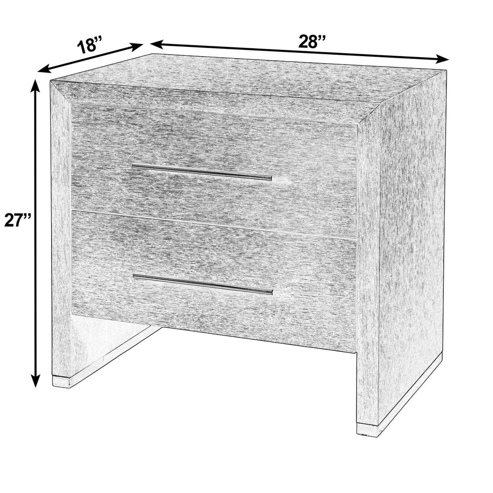 Butler Porter Nightstand - 28" Rectangular Wood Design with 2 Drawers, Stylish & Functional Storage