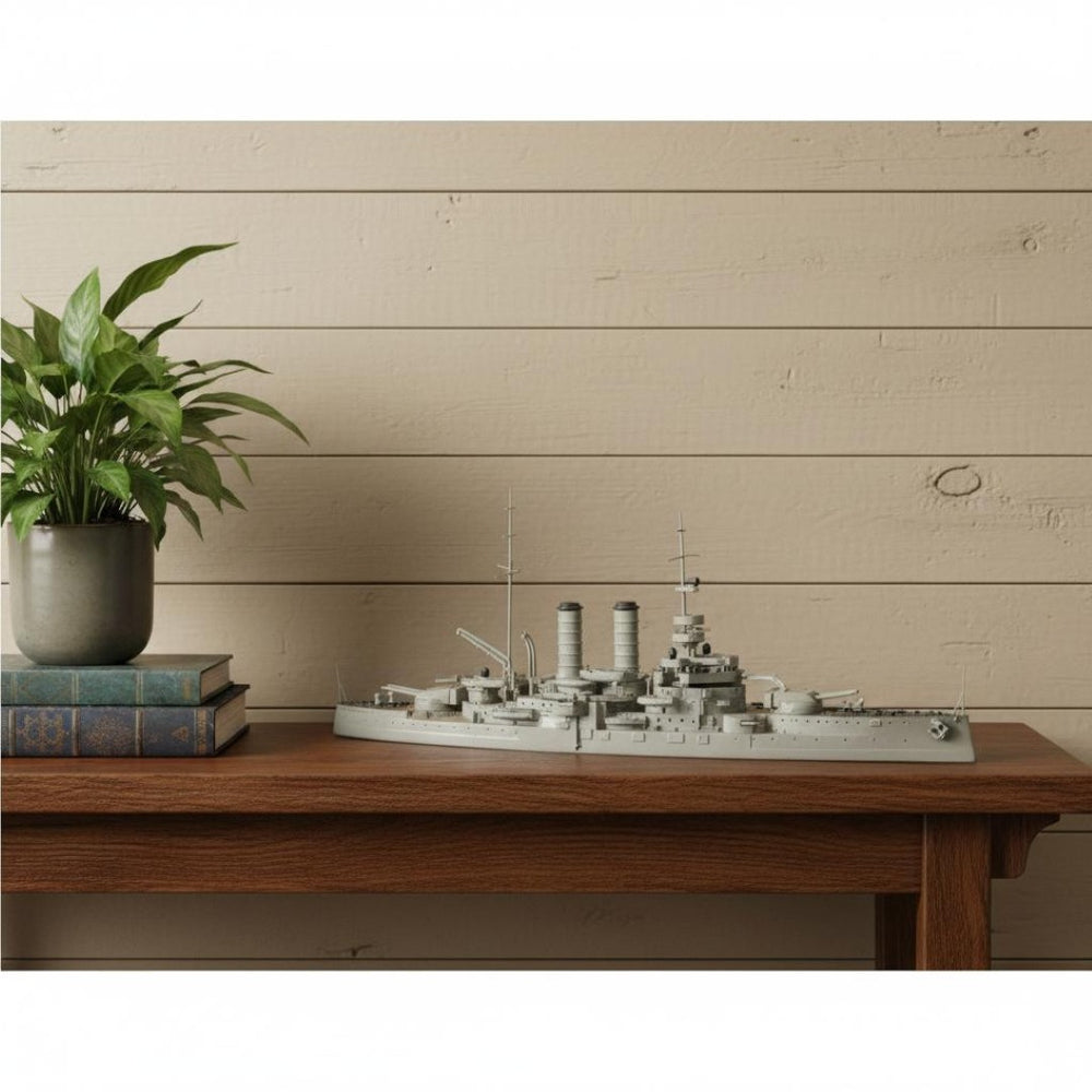 HomeRoots 10" Hand-Painted Vintage Wood Model Boat – Charming Coastal Décor Accent for Home & Gifting Ideas 624335