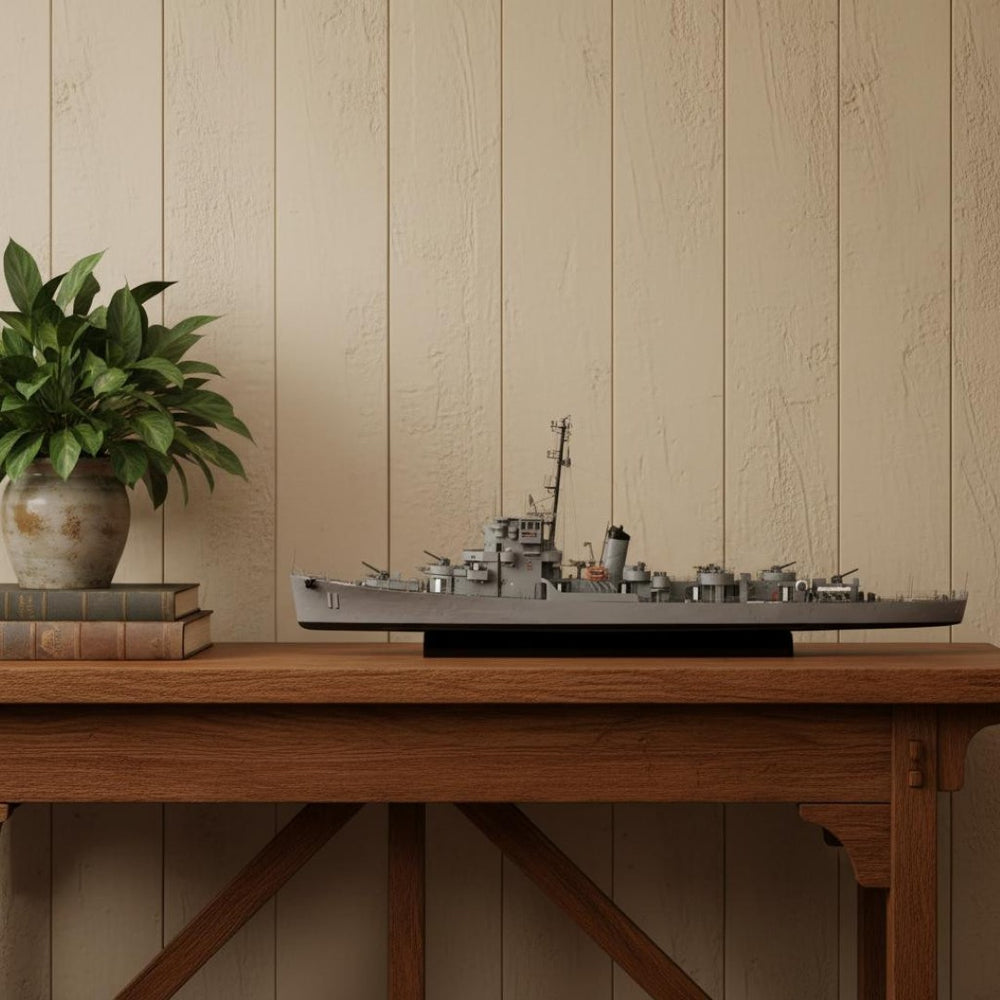 HomeRoots 10" Elegant Hand Painted Model Boat – Timeless Nautical Décor for Coastal & Vintage Home Accents 624338