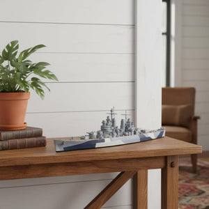 HomeRoots 10" Unfinished Wood Hand Painted Model Boat - Artisan Crafted Nautical Décor for Timeless Charm 624346