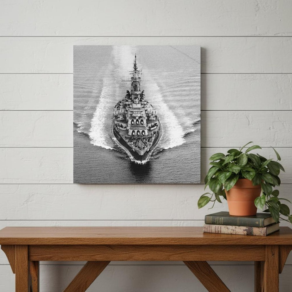 HomeRoots 10" Hand-Painted Wood Model Boat - Vintage Nautical Décor for Coastal & Farmhouse Interiors 624351