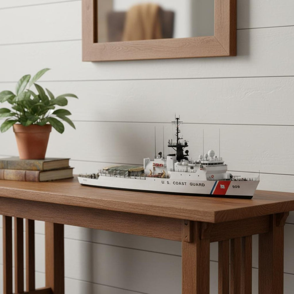 HomeRoots 10" Hand-Painted Unfinished Wood Model Boat - Unique Vintage Decor for Home & Gift Giving Delight 624359