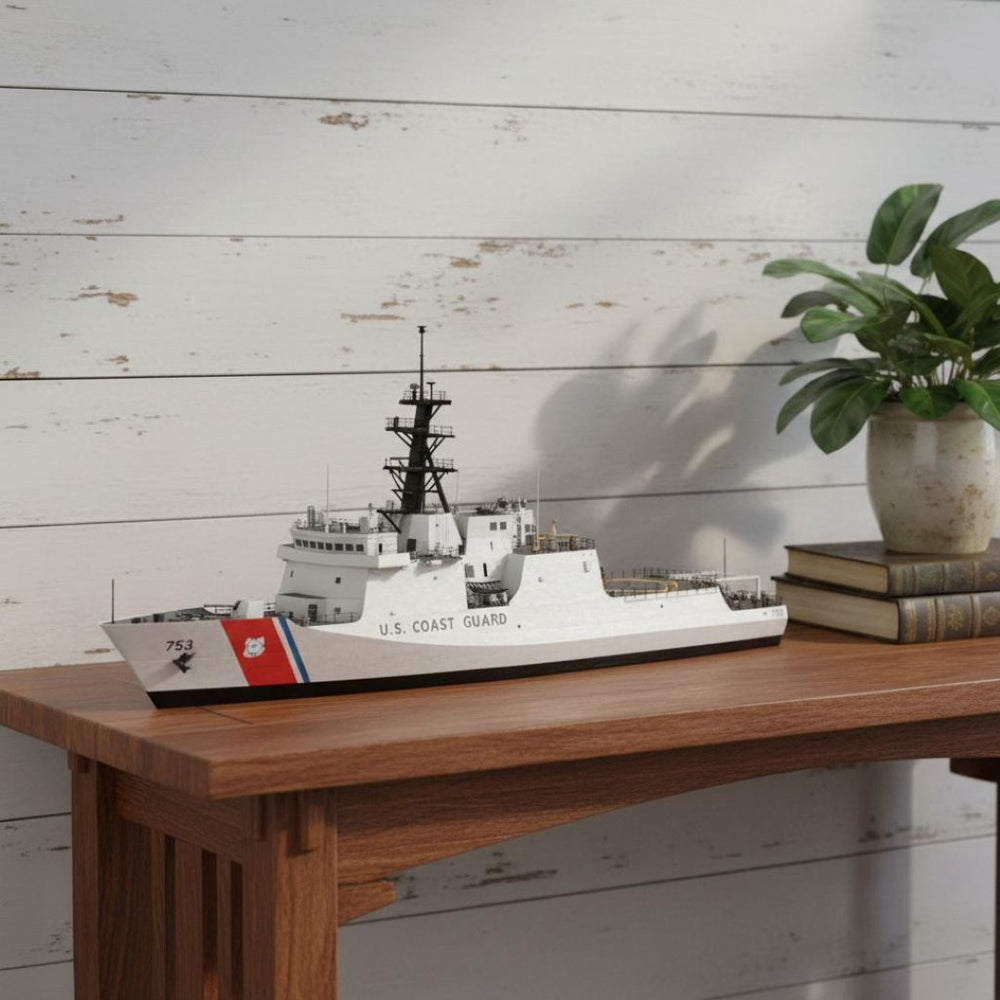 HomeRoots 10" Unfinished Wood Hand-Painted Model Boat - Coastal Charm for Home Decor & Unique Gift Idea 624364