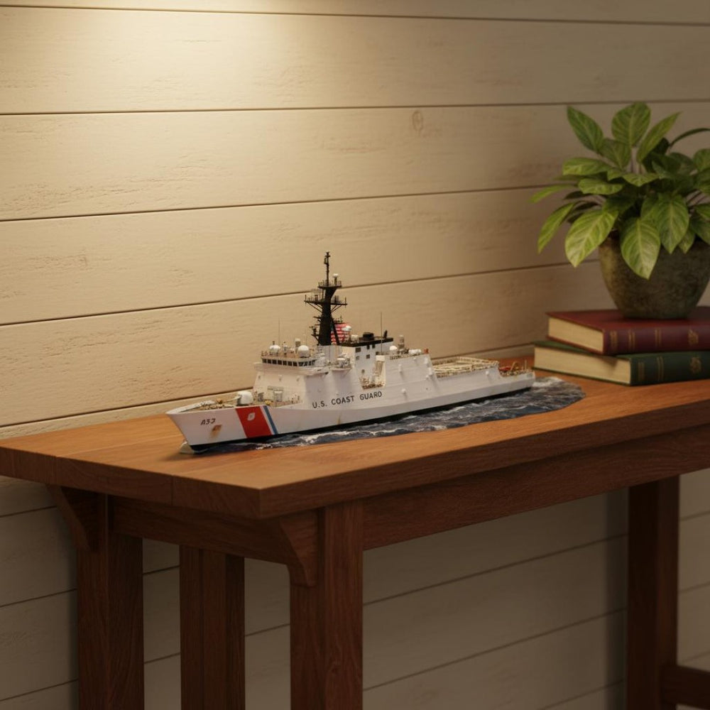 HomeRoots 10" Hand-Painted Unfinished Wood Model Boat - Vintage Nautical Decor for Coastal & Farmhouse Homes 624368