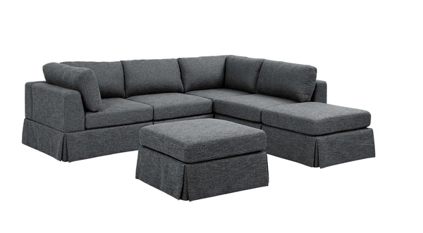 English Elm 6-Piece Upholstered Sectional Sofa - Versatile Modular Design For Cozy Family Spaces & Easy Maintenance B343S00017